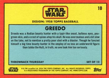 2024 Topps Throwback Thursday Star Wars #10 Greedo Back