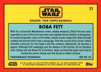 2024 Topps Throwback Thursday Star Wars #11 Boba Fett Back