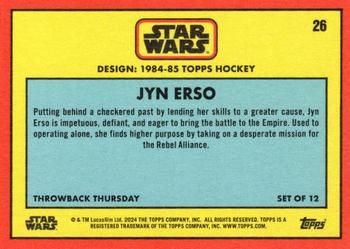 2024 Topps Throwback Thursday Star Wars #26 Jyn Erso Back