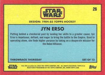 2024 Topps Throwback Thursday Star Wars #26 Jyn Erso Back