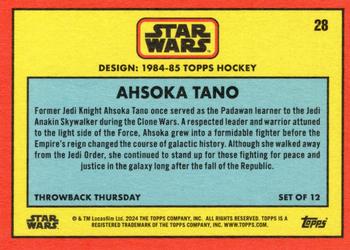2024 Topps Throwback Thursday Star Wars #28 Ahsoka Tano Back
