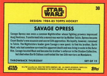 2024 Topps Throwback Thursday Star Wars #30 Savage Opress Back