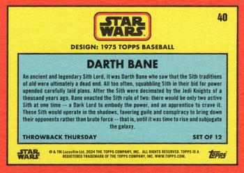 2024 Topps Throwback Thursday Star Wars #40 Darth Bane Back