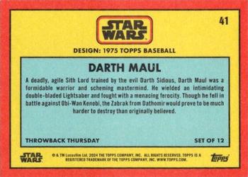 2024 Topps Throwback Thursday Star Wars #41 Darth Maul Back