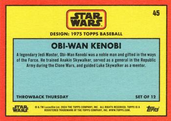 2024 Topps Throwback Thursday Star Wars #45 Obi-Wan Kenobi Back