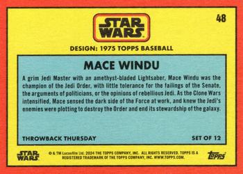2024 Topps Throwback Thursday Star Wars #48 Mace Windu Back
