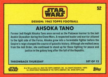 2024 Topps Throwback Thursday Star Wars #52 Ahsoka Tano Back