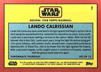 2024 Topps Throwback Thursday Star Wars - Silver #7 Lando Calrissian Back