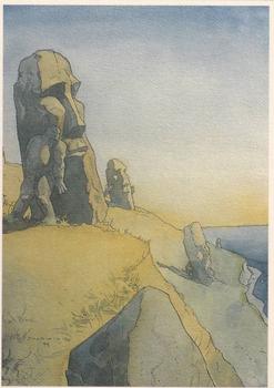 1996 Dark Horse Paul Chadwick Watercolors #48 Easter Island Front