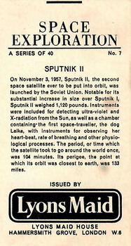 1963 Lyons Maid Space Exploration #7 Sputnik II Back