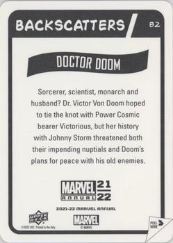 2021-22 Upper Deck Marvel Annual - Backscatters Gold #B2 Doctor Doom Back