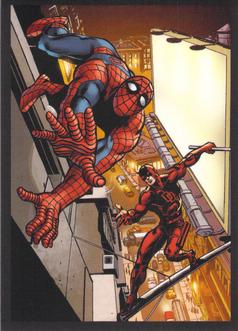 2023 Panini Marvel Spider-Man Welcome to the Spider-Verse Sticker Collection #32 Daredevil / Spider-Man Front