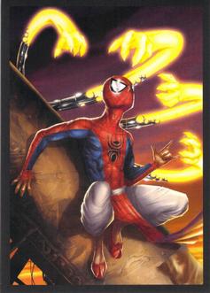 2023 Panini Marvel Spider-Man Welcome to the Spider-Verse Sticker Collection #63 Dr. Octopus / Pavitr Prabhakar Front