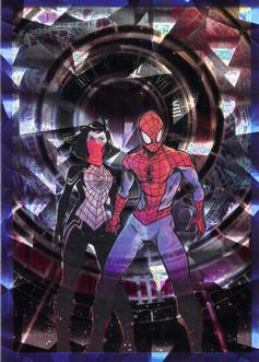 2023 Panini Marvel Spider-Man Welcome to the Spider-Verse Sticker Collection #67 Spider-Man / Silk Front