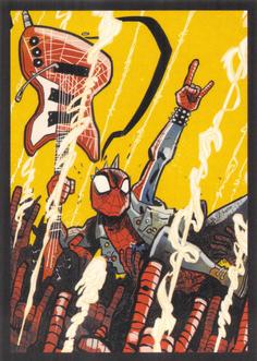 2023 Panini Marvel Spider-Man Welcome to the Spider-Verse Sticker Collection #75 Spider-Punk Front