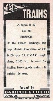 1970 Barratt Trains - English Text #48 French Back