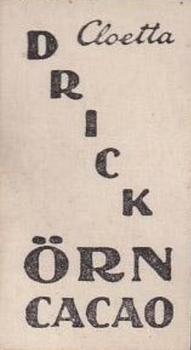 1930 Cloetta Örn Cacao #149 Jackie u. Robert Coogan Back