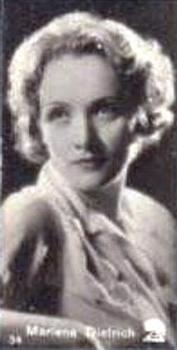 1930 Ergo-Cacao Marabou Filmserie #34 Marlene Dietrich Front