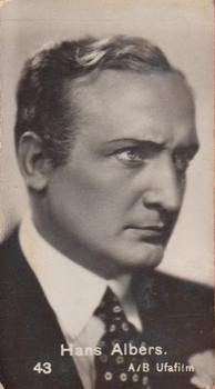 1930 Coralli Film Stars #43 Hans Albers Front