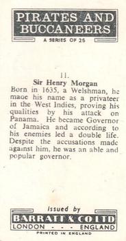 1960 Barratt Pirates and Buccaneers #11 Sir Henry Morgan Back