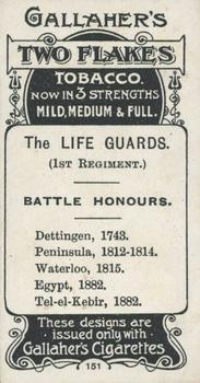 1899 Gallaher Regimental Colours & Standards #151 The Life Guards (1st Regiment) Back