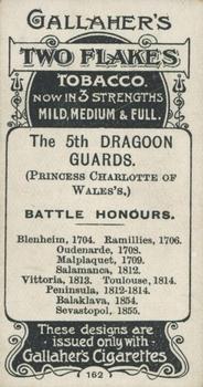 1899 Gallaher Regimental Colours & Standards #162 The 5th Dragoon Guards (Princess Charlotte of Wales's) Back