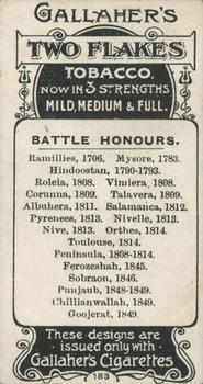 1899 Gallaher Regimental Colours & Standards #183 The 2nd Bat. Worcestershire Reg. Back