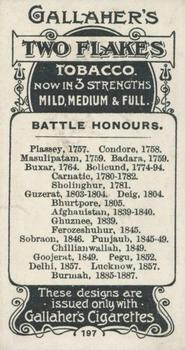 1899 Gallaher Regimental Colours & Standards #197 The Royal Munster Fusiliers 1st Battalion Back