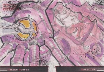 2021-22 Upper Deck Marvel Annual - Battle Booklet Sketch Cards - Silver Surfer vs. Galactus #BB1 Cruddie Torian Front