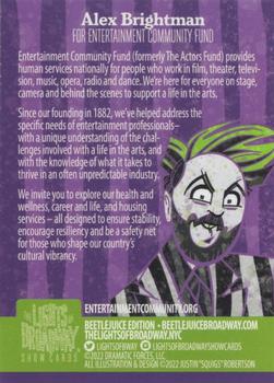 2023 The Lights of Broadway Beetlejuice - Rare: Autographed Cards #NNO Alex Brightman Back
