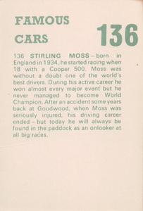 1972 Famous Cars #136 Stirling Moss Back