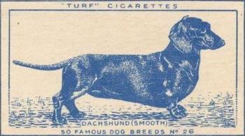 1952 Turf Famous Dogs Breeds #26 Dachshund (Smooth) Front