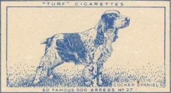 1952 Turf Famous Dogs Breeds #27 Cocker Spaniel Front