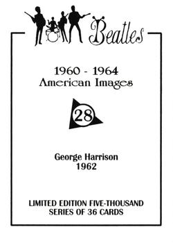 1992 American Images The Beatles: 1960 Thru 1964 #28 George Harrison 1962 Back