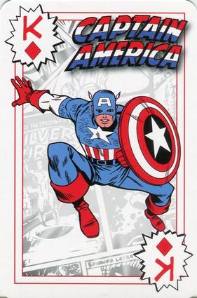 2012 Universal Studios Marvel Comics Playing Cards #K♦ Captain America Front
