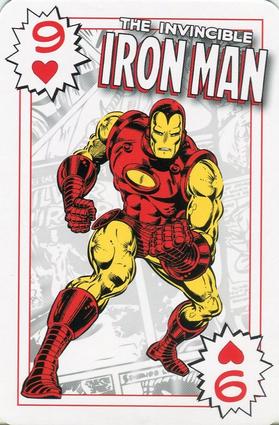 2012 Universal Studios Marvel Comics Playing Cards #9♥ Iron Man Front