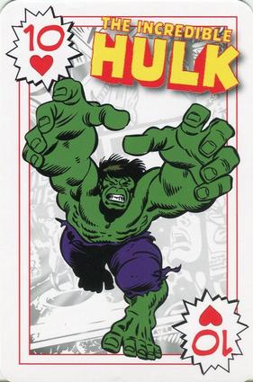 2012 Universal Studios Marvel Comics Playing Cards #10♥ Hulk Front