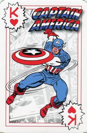 2012 Universal Studios Marvel Comics Playing Cards #K♥ Captain America Front