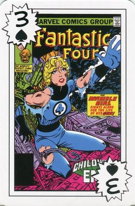 2012 Universal Studios Marvel Comics Playing Cards #3♠ Fantastic Four #245 Front