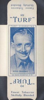 1947 Turf Radio Celebrities - Uncut Singles #12 Peter Cavanagh Front