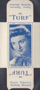 1947 Turf Radio Celebrities - Uncut Singles #46 Avril Angers Front