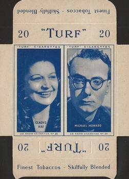 1947 Turf Radio Celebrities - Uncut Pairs #24 - 35 Gladys Hay - Michael Howard Front