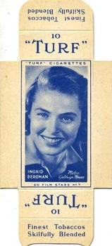 1947 Turf Film Stars - Uncut Singles #7 Ingrid Bergman Front
