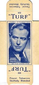 1947 Turf Film Stars - Uncut Singles #30 George Macready Front