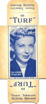 1947 Turf Film Stars - Uncut Singles #33 Ida Lupino Front