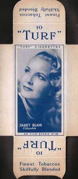 1947 Turf Film Stars - Uncut Singles #43 Janet Blair Front