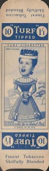 1949 Turf Famous Film Stars - Uncut Singles #6 Deanna Durbin Front