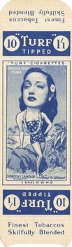 1949 Turf Famous Film Stars - Uncut Singles #20 Dorothy Lamour Front