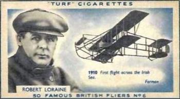 1956 Turf Famous British Fliers #6 Robert Loraine Front