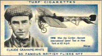 1956 Turf Famous British Fliers #7 Claude Grahame-White Front